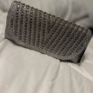 Elegant Mink Colored Evening Clutch Bag Snap Closure